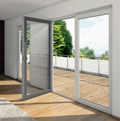 Porte fenêtre alu bicolore double vantaux