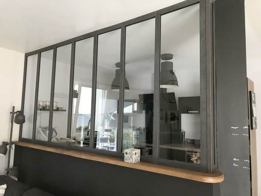 Verrière d'atelier en acier séparation cuisine