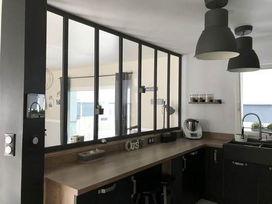 Verrière d'atelier en acier vue intérieur