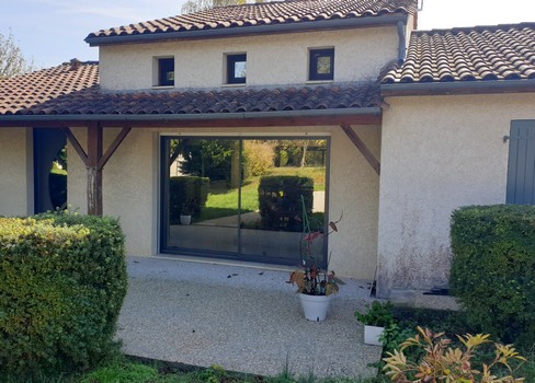 Baie aluminium maison individuelle Magnac Charente